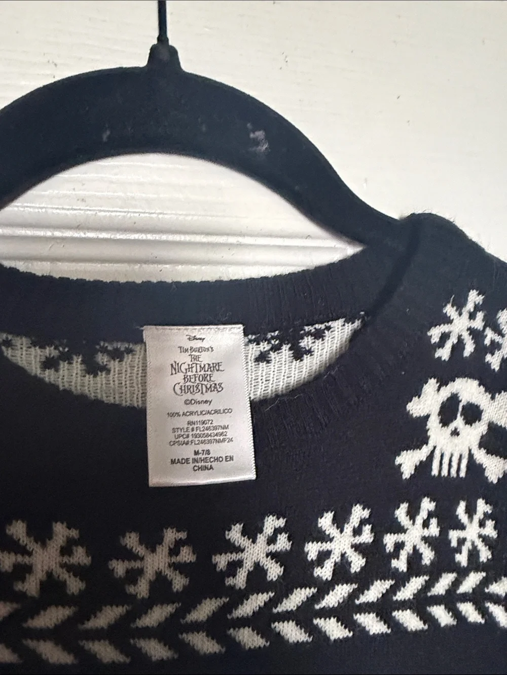 Disney Black and White Jack Skellington Crewneck Sweater Dress